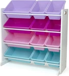 Humble Crew Kids Toy Storage Organizer With 12 Plastic Bins, White/pink/purple/t. Fixed Price $61.34.