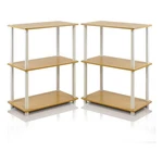 Furinno Turn-n-tube 3-TIER Shelf Display Rack Beech Set Of 2. Fixed Price $84.99.