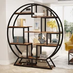 62" Tall Round Bookcase Modern Etagere Bookshelf Open Shelving Organizer Rack. Fixed Price $159.99.