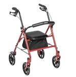 4-WHEEL Rollator Walker Fold Removable Back Support Assist Basket Red. Fixed Price $79.79.