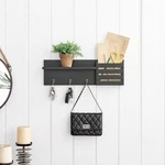 Danya B. Utility Entryway Shelf With Pocket And Hanging Hooks Black. Fixed Price $44.99.