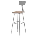 National Public Seating 6330HB Square Stool With Backrest, Height 31" 39"GRAY. Fixed Price $153.67.