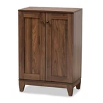 Baxton Studio Nissa Walnut Brown Finished Wood 2-DOOR Shoe Storage Cabinet. Fixed Price $152.99.