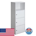Convenience Concepts Xtra Storage Three-door Bookcase White Wood Finish. Fixed Price $106.86.