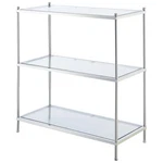 Convenience Concepts Royal Crest Three-tier Bookcase In Clear Glass And Chrome. Fixed Price $126.77.