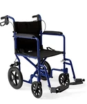Medline MDS808210ABE 18X16" Aluminum Transport Chair - Blue. Fixed Price $120.00.