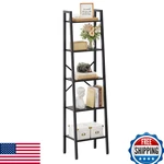 Hoctieon 5-TIER Industrial Ladder Bookshelf, Narrow, Tall Standing Storage. Fixed Price $84.63.