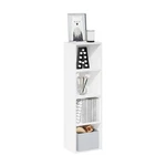 Bookshelf Tier Open Shelves 9X12X42 White Modern Furinno Pasir Bookcase. Fixed Price $89.99.