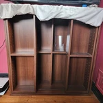 Iris Ohyama CSD-9090 Manga Double Sliding Door Book Shelf Walnut. Fixed Price $300.00.