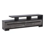 Benjara Ruthe Tv Stand Media Console With 2 Drawers- Shelves- Black Gray Wood. Fixed Price $436.09.