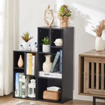 Vecelo Narrow Bookshelf Set Fits 9.3" 10-12.8" Hardcovers Pack Black Cube St. Fixed Price $81.23.