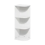 Pasir Bookshelf, Open Shelves Bookcase 9.3" X 3-TIER Corner White. Fixed Price $46.34.