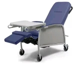 Lumex Delux Medical Clinical Care Chair Recliner Royal Blue With Tray And Wheels. Fixed Price $600.12.