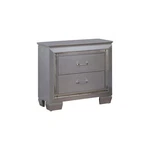 Benzara 2 Drawer Wooden Nightstand With Embossed Textured Details, Gray Silver. Fixed Price $404.90.