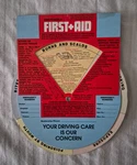 Vintage 1977 Emergency First Aid Dial Wheel Card Euc. Fixed Price $7.95.