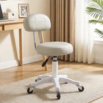 Beige Drafting Chair Rolling Swivel Salon Seat Adjustable Height With Back. Fixed Price $40.56.