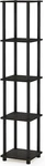 Turn-n-tube 5-TIER Corner Square Rack Display Shelf, Round, Espresso/black. Fixed Price $70.99.