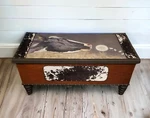 Farm Holstein Cow Dairy Antique Cedar Chest Refinished By Maniacal Method Studio. Fixed Price $1125.00.
