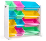 New! Humble Crew Kids' Toy Storage Organizer, White/pastel Rainbow, 12 Bins. Fixed Price $55.99.