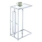 Convenience Concepts Town Square Table In Clear Glass And Chrome Metal Frame. Fixed Price $86.02.