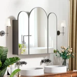 Triple Arch Medicine Cabinet 3 Doors Bathroom Mirror With Trifold. Fixed Price $106.71.