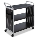 Safco 5339BL 31 In. X 18 38 Scoot 3-SHELF Utility Cart Bk/silver New. Fixed Price $326.47.
