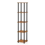 Furinno Turn-n-tube Wood 5-TIER Corner Rack Display Shelf Light Cherry/black. Fixed Price $50.48.