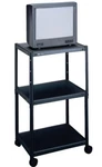 Quartet Metal Rolling 3 Shelf Audio Visual Cart Adjustable Height Av QRT88254. Fixed Price $199.00.