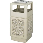 Trash Can 38 Gallon Urn Outdoor Indoor Tan Stainless Steel 9473TN Safco. Fixed Price $883.99.