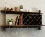 Costway Wall Mount Wine Rack Organizer W/ Storage Shelf Glass Holder Home Decor. Fixed Price $79.99.