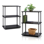 Furinno Turn-n-tube 3-TIER Shelf Display Rack Black Set Of 2. Fixed Price $82.61.