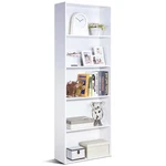 Modern 5-TIER Bookcase Storage Shelf White Wood Finish. Fixed Price $193.23.