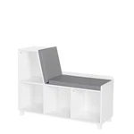 Kids Storage Bench With Cushioned Seat Toy Organizer White Mdf Four Cubbies. Fixed Price $126.90.
