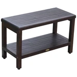 Decoteak Eleganto 30 Extended Length Solid Shower Bench With Shelf - Brown. Fixed Price $147.91.