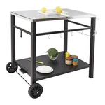 Vevor Outdoor Grill Dining Cart With Double-shelf, Bbq Movable Food Prep Table,. Fixed Price $117.22.