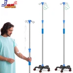 2 Pack Rolling Iv Pole Stand Rack Stainless Steel Supplies With 4 Hook Nets. Fixed Price $97.81.
