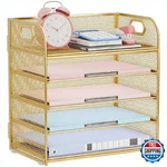 Kinkota Paper Organizer Letter With Handle Mesh 5 Trays Desk File. Fixed Price $40.96.