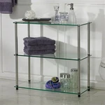 Convenience Concepts DESIGNS2GO Three-shelf Classic Clear Glass Bookcase. Fixed Price $83.07.