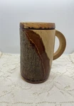Rustic Carved Wooden Mug With Handle Lid, Natural Design Country Style. Fixed Price $9.80.