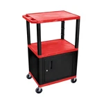 Luxor Multipurpose 42IN Red Audio Video Utility Cart With 3 Shelves Cabinet. Fixed Price $307.49.