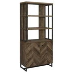 Coaster Millbrook 2-DOOR Wood Bookcase Rustic Oak Herringbone And Gunmetal. Fixed Price $320.53.