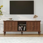 Ore 67" Mid Modern Tv Stand With Window Design,wood. Fixed Price $311.99.