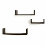 Danya Floating Shelves - Set Of 3 Black Laminated Wall Mount. Fixed Price $29.95.