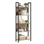 Vasagle 5-TIER Industrial Bookcase, Steel, Brown/black. Fixed Price $58.76.