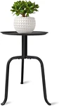 Plant Stand Indoor Outdoor 11 Round Black Mid Century Single Table 3-LEG Small. Fixed Price $24.80.