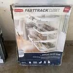 Rubbermaid Fasttrack Closet Pull-out Tiered Shelf. Fixed Price $40.00.