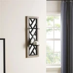 Homeroots 608437 24 In. Black Distressed Mirrored Metal Glass & Solid Wood Wa.... Fixed Price $141.31.