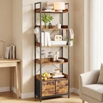 Garvee 6 Tier Tall Bookshelf, Modern Bookcase With Fabric Drawer, Industrial .... Fixed Price $119.74.