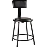 National Public Seating 6418B-10 Stool W/back, Steel, Vinyl, Black, 18" H. Fixed Price $107.83.