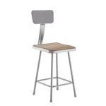 National Public Seating 6324B Square Stool With Backrest, Height 24"GRAY. Fixed Price $124.91.
